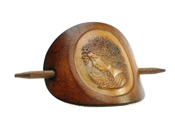 Leder Haarspange – OX Cameo Lion Antique Elisabeth - 6 Stk.