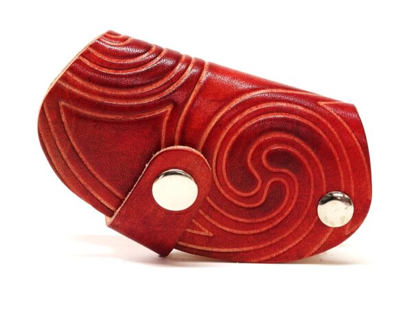 Leder Schlüssel Etui – Key Case Saddle OX Swirl Ruby